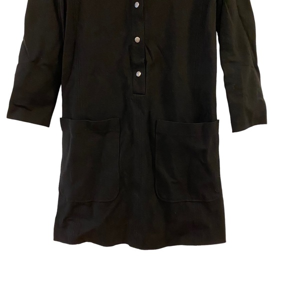 Theory Erimenthia Three-Quarter Black Sleeve Fixture Ponte Shirt Minidress Small - Picture 4 of 11